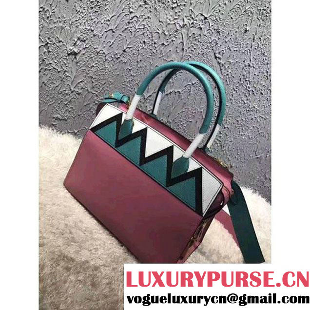 Prada Esplanade Saffiano and Calf Leather Bag With Embellishments 1BA046 Pink/Green 2017 (OZZ-7040605 )