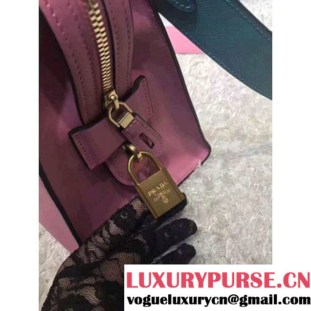 Prada Esplanade Saffiano and Calf Leather Bag With Embellishments 1BA046 Pink/Green 2017 (OZZ-7040605 )