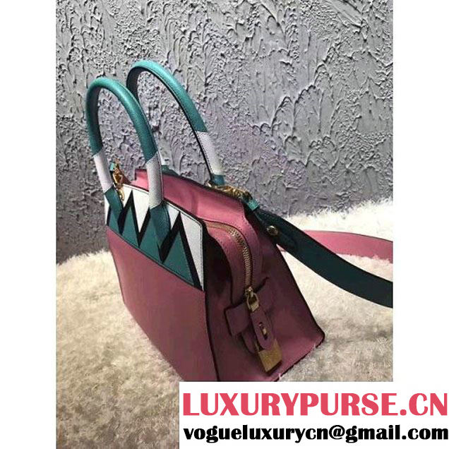Prada Esplanade Saffiano and Calf Leather Bag With Embellishments 1BA046 Pink/Green 2017 (OZZ-7040605 )