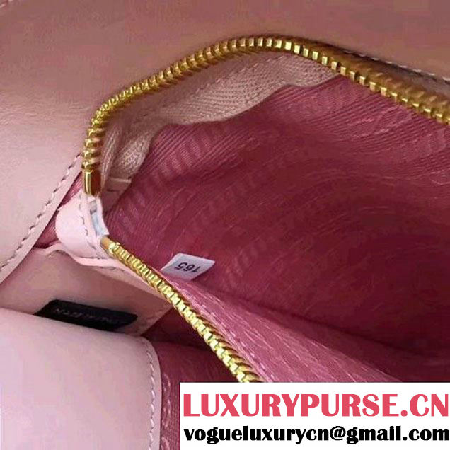 Prada 1BA102 Paradigme Bag With Whip-stitched Frame Pink 2017 (GYF-7060135 )