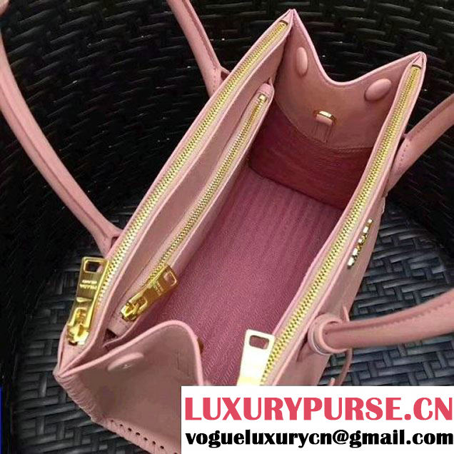 Prada 1BA102 Paradigme Bag With Whip-stitched Frame Pink 2017 (GYF-7060135 )