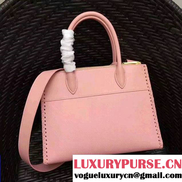 Prada 1BA102 Paradigme Bag With Whip-stitched Frame Pink 2017 (GYF-7060135 )