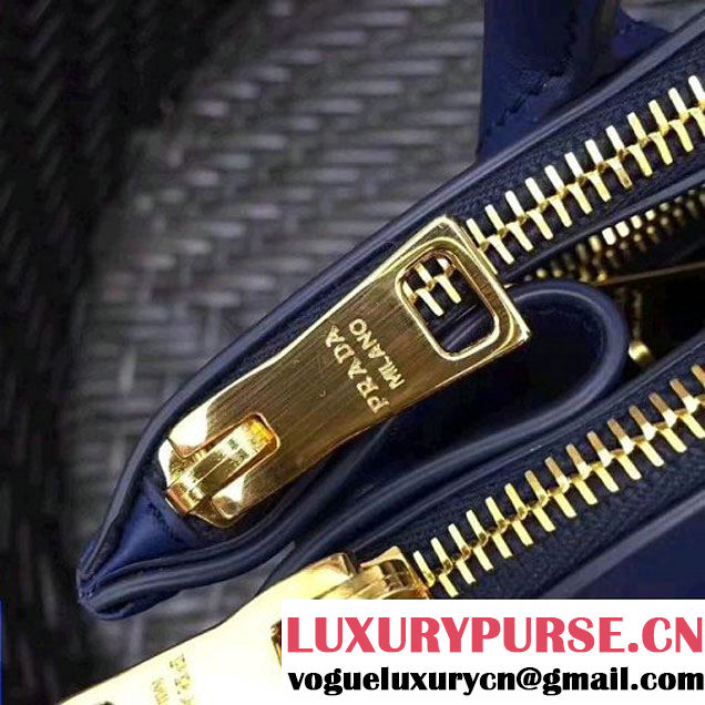 Prada 1BA102 Paradigme Bag With Whip-stitched Frame Royal Blue 2017 (GYF-7060136 )