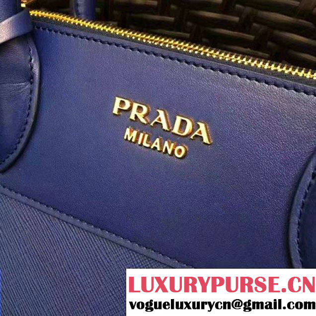 Prada 1BA102 Paradigme Bag With Whip-stitched Frame Royal Blue 2017 (GYF-7060136 )