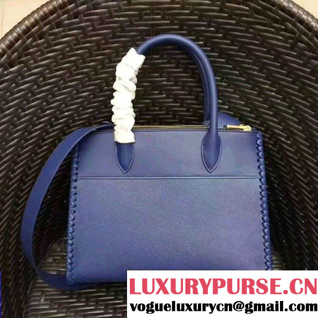 Prada 1BA102 Paradigme Bag With Whip-stitched Frame Royal Blue 2017 (GYF-7060136 )