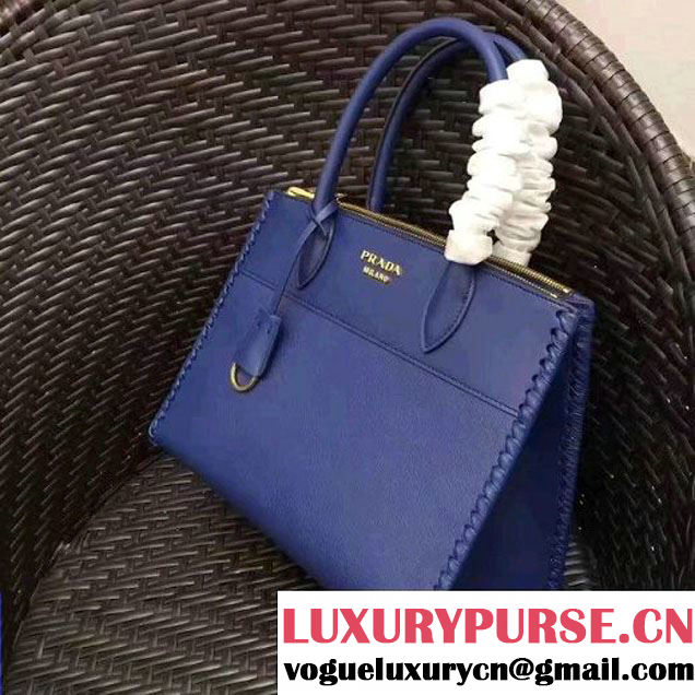 Prada 1BA102 Paradigme Bag With Whip-stitched Frame Royal Blue 2017 (GYF-7060136 )