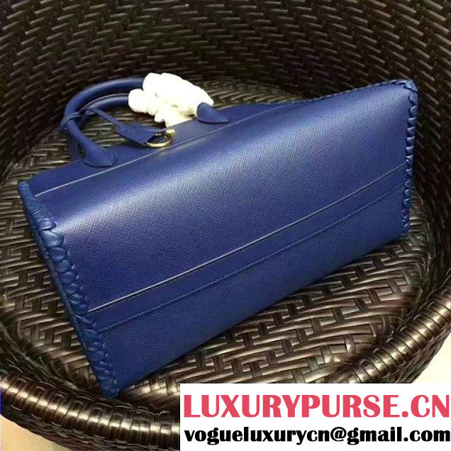 Prada 1BA102 Paradigme Bag With Whip-stitched Frame Royal Blue 2017 (GYF-7060136 )