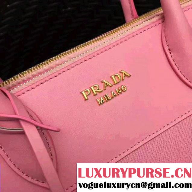 Prada 1BA102 Paradigme Bag With Whip-stitched Frame Rosy 2017 (GYF-7060137 )