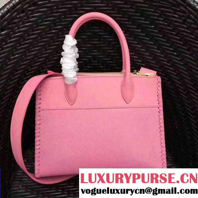 Prada 1BA102 Paradigme Bag With Whip-stitched Frame Rosy 2017 (GYF-7060137 )