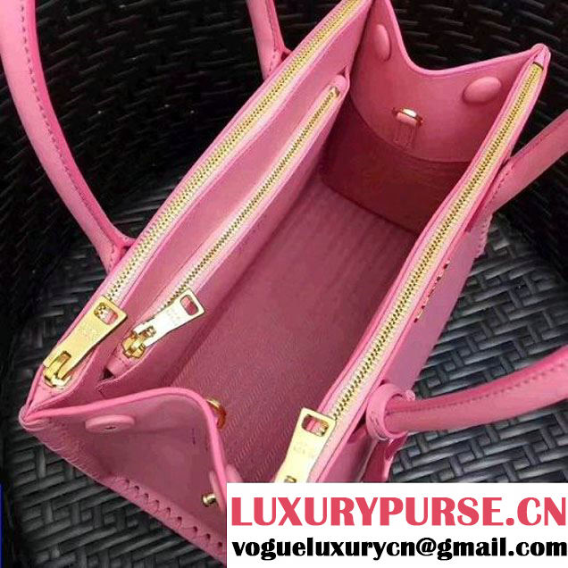 Prada 1BA102 Paradigme Bag With Whip-stitched Frame Rosy 2017 (GYF-7060137 )