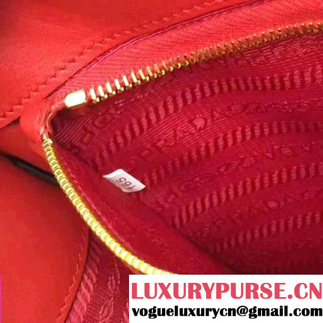Prada 1BA102 Paradigme Bag With Whip-stitched Frame Red 2017 (GYF-7060138 )