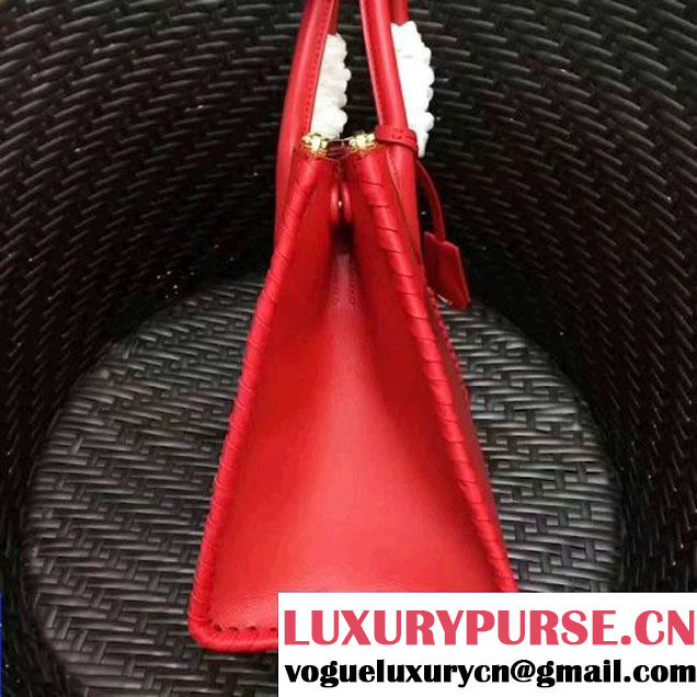 Prada 1BA102 Paradigme Bag With Whip-stitched Frame Red 2017 (GYF-7060138 )