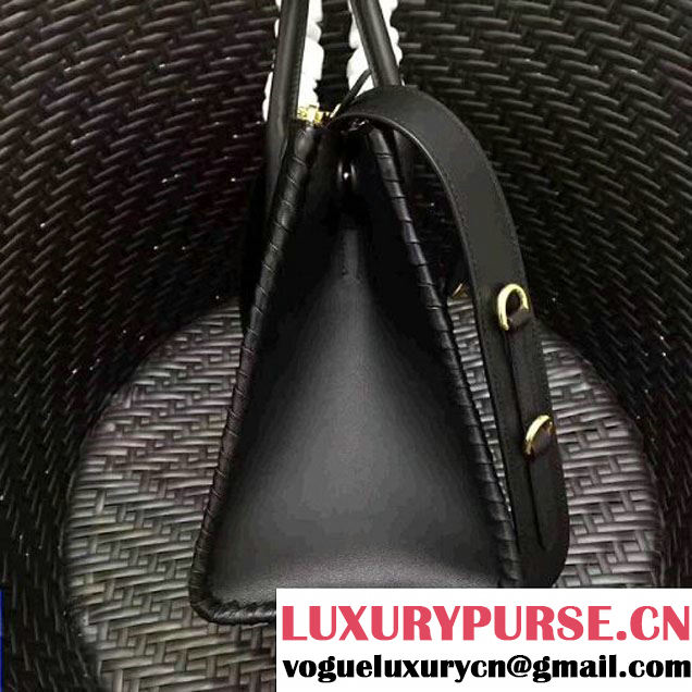 Prada 1BA102 Paradigme Bag With Whip-stitched Frame Black 2017 (GYF-7060139 )