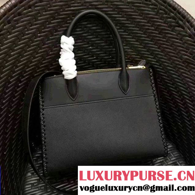 Prada 1BA102 Paradigme Bag With Whip-stitched Frame Black 2017 (GYF-7060139 )