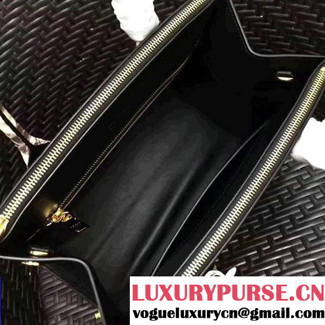 Prada 1BA102 Calf Leather Paradigme Bag With Python Handle Black/Grey 2017 (GYF-7060141 )