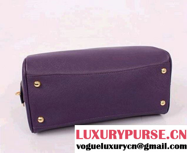 PRADA Saffiano Leather Two Handle Bag PR0823 Purple  