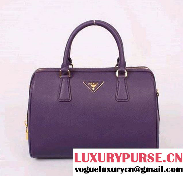 PRADA Saffiano Leather Two Handle Bag PR0823 Purple  