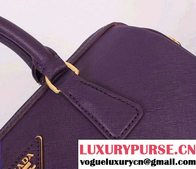 PRADA Saffiano Leather Two Handle Bag PR0823 Purple  