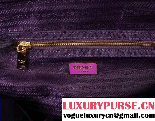 PRADA Saffiano Leather Two Handle Bag PR0823 Purple  