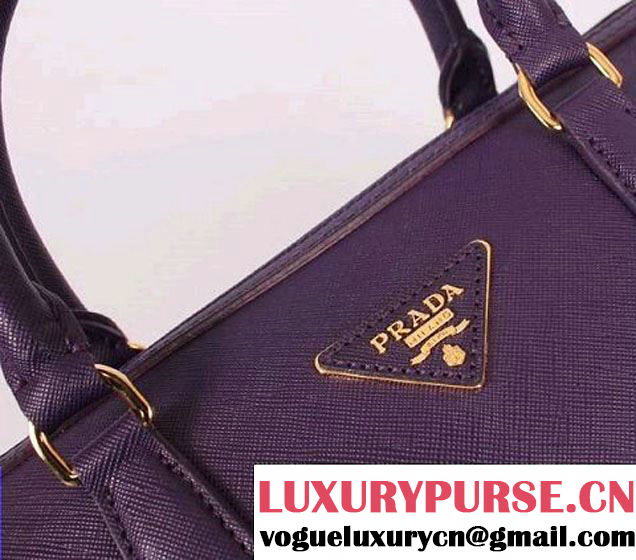 PRADA Saffiano Leather Two Handle Bag PR0823 Purple  