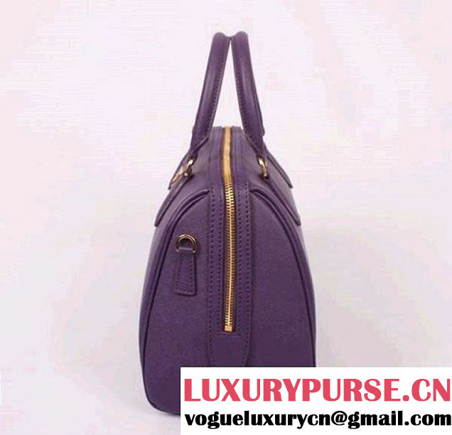 PRADA Saffiano Leather Two Handle Bag PR0823 Purple  