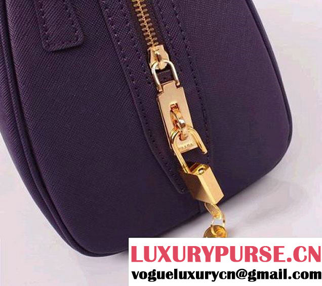 PRADA Saffiano Leather Two Handle Bag PR0823 Purple  