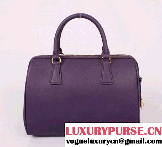 PRADA Saffiano Leather Two Handle Bag PR0823 Purple  