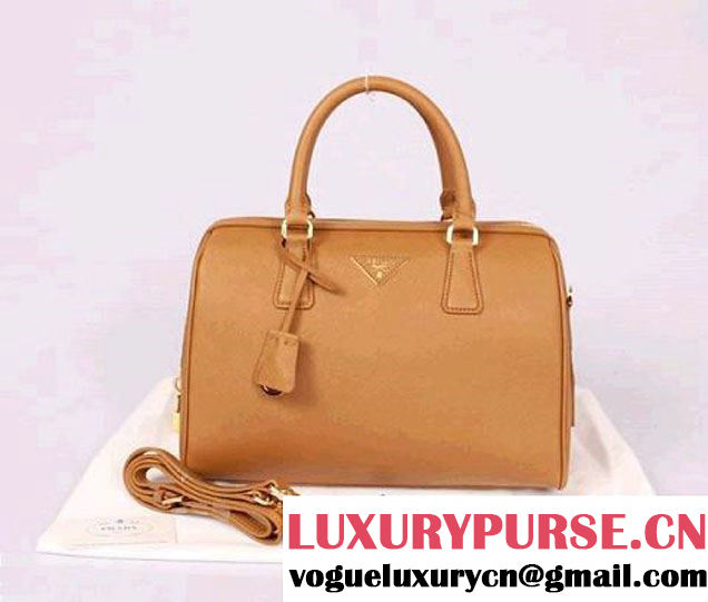 PRADA Saffiano Leather Two Handle Bag PR0823 Apricot  