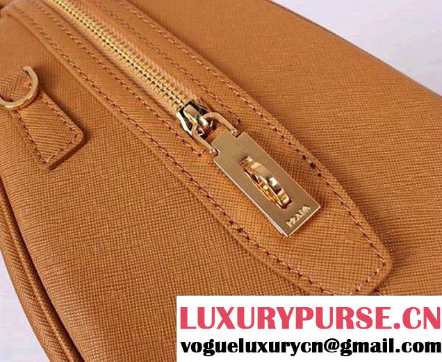 PRADA Saffiano Leather Two Handle Bag PR0823 Apricot  