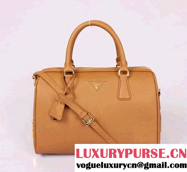 PRADA Saffiano Leather Two Handle Bag PR0823 Apricot  