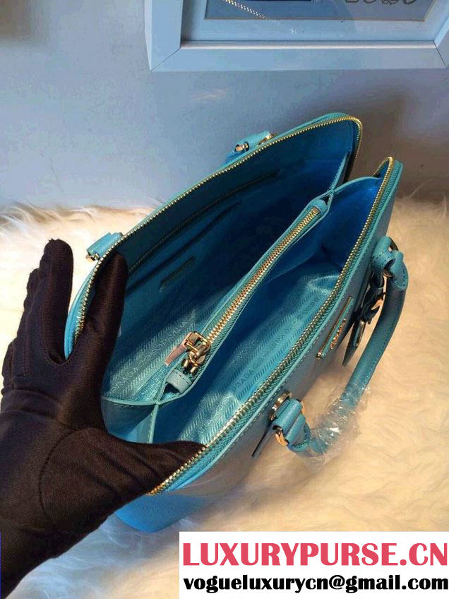 Prada Saffiano Leather Top Handle Tote Bag BN0838/BN0837/BN0812 Turquoise