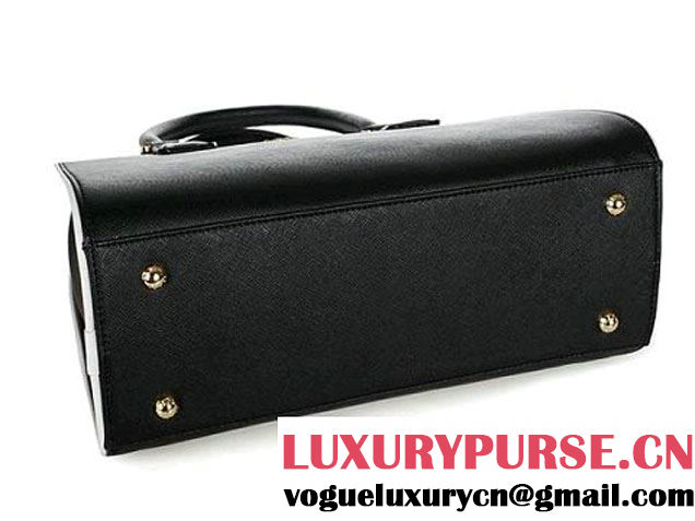 PRADA Saffiano Leather Top Handle Bag PR6831 Black  