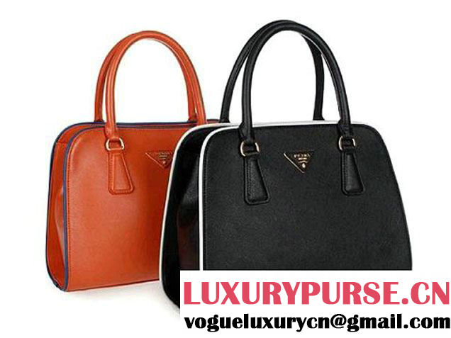 PRADA Saffiano Leather Top Handle Bag PR6831 Black  