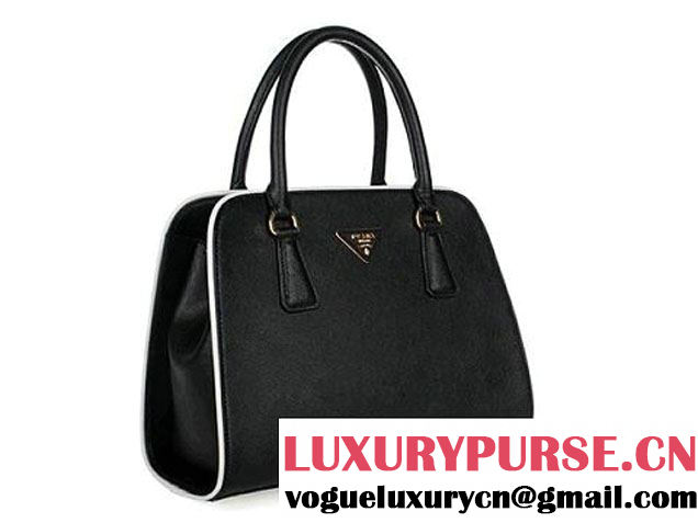 PRADA Saffiano Leather Top Handle Bag PR6831 Black  