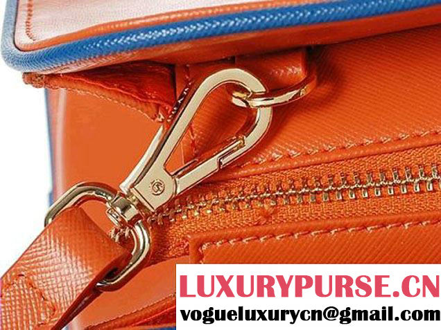 PRADA Saffiano Leather Top Handle Bag PR6831 Orange  