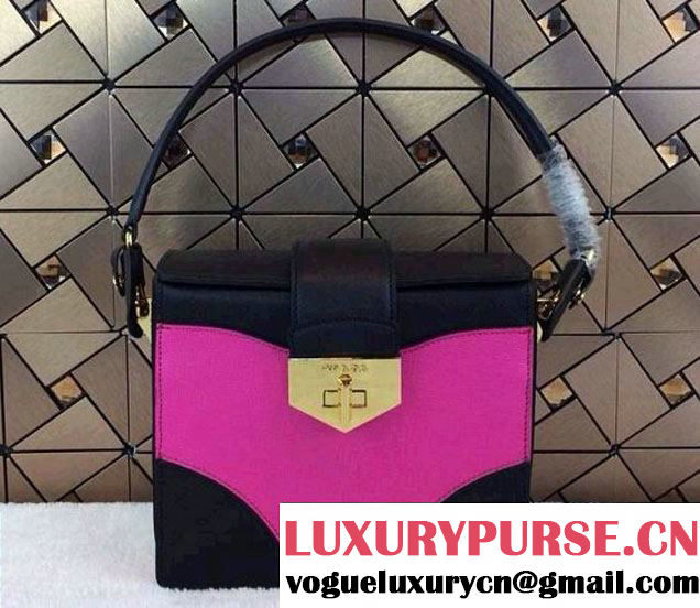 Prada Multicolor Saffiano Leather Shouder Bag in Fushia 2014