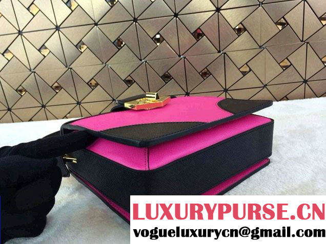 Prada Multicolor Saffiano Leather Shouder Bag in Fushia 2014