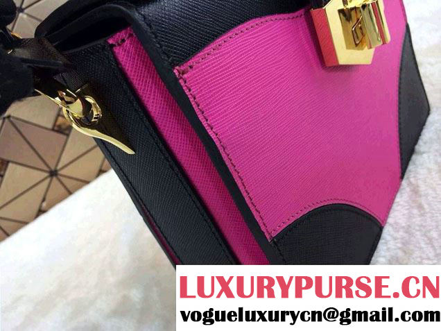 Prada Multicolor Saffiano Leather Shouder Bag in Fushia 2014