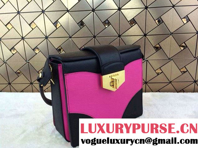 Prada Multicolor Saffiano Leather Shouder Bag in Fushia 2014