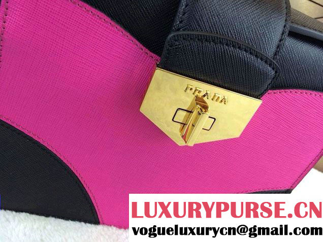 Prada Multicolor Saffiano Leather Shouder Bag in Fushia 2014