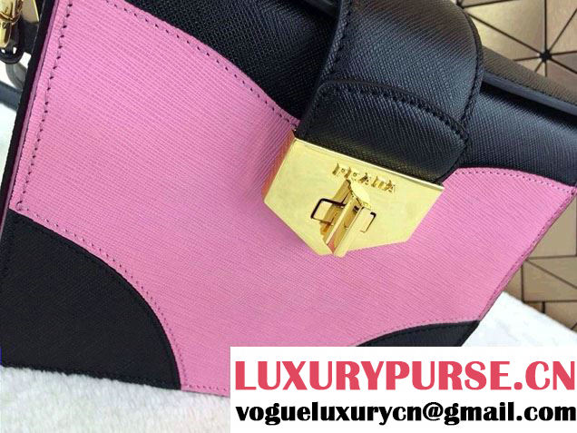Prada Multicolor Saffiano Leather Shouder Bag in Pink 2014