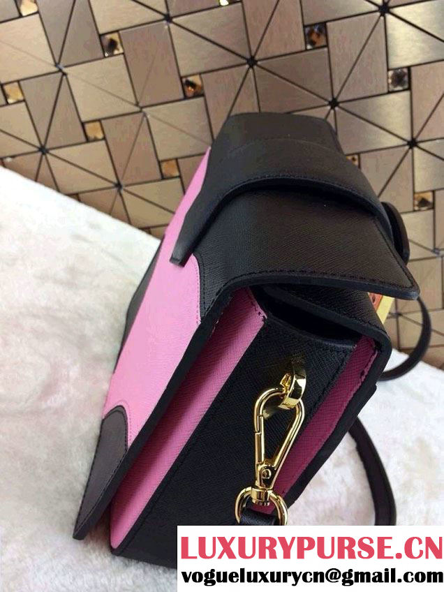 Prada Multicolor Saffiano Leather Shouder Bag in Pink 2014