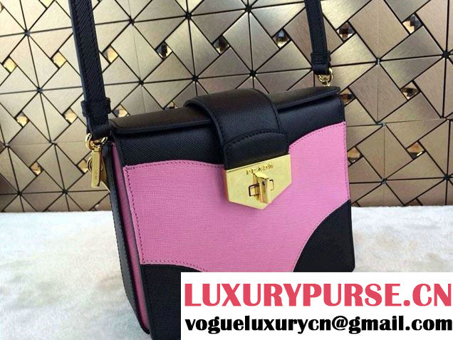Prada Multicolor Saffiano Leather Shouder Bag in Pink 2014