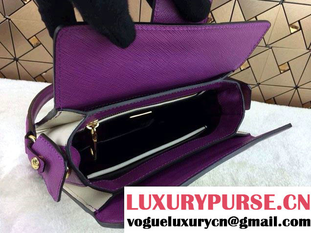 Prada Multicolor Saffiano Leather Shouder Bag in Purple 2014