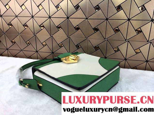 Prada Multicolor Saffiano Leather Shouder Bag in Green 2014
