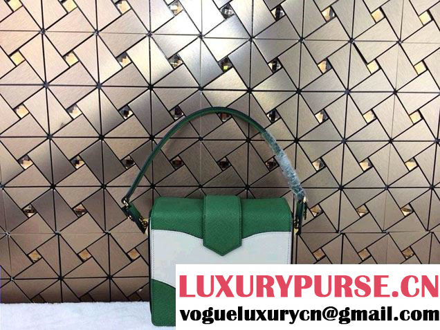 Prada Multicolor Saffiano Leather Shouder Bag in Green 2014