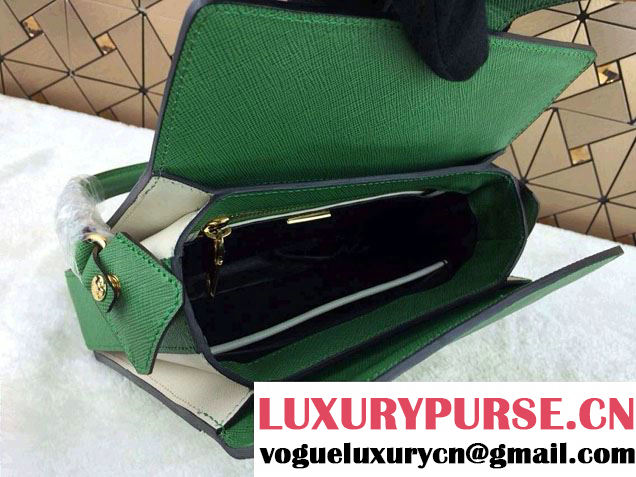 Prada Multicolor Saffiano Leather Shouder Bag in Green 2014