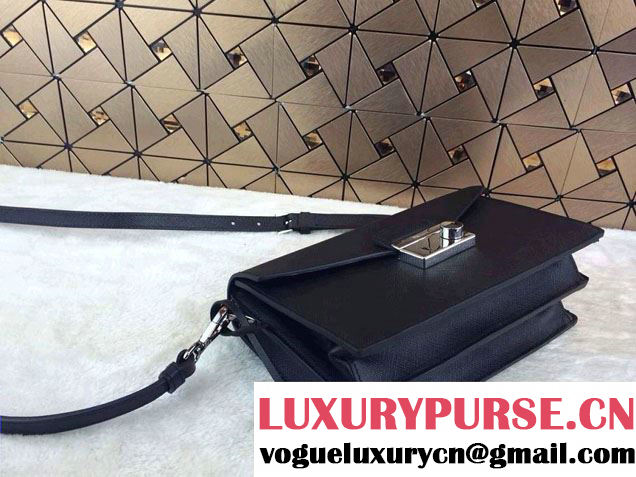 Prada Saffiano Leather Flap Bag in Black