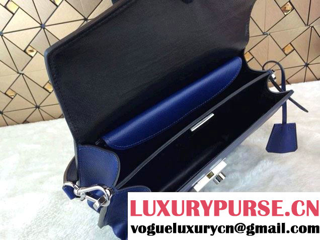 Prada Saffiano Leather Flap Bag in Blue