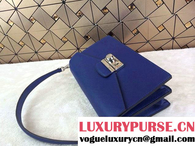 Prada Saffiano Leather Flap Bag in Blue
